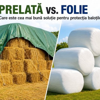 Prelată vs. folie: care este cea mai bună soluție pentru protecția baloților?