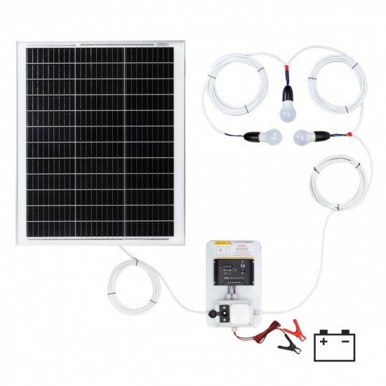Sistem de iluminat AGRO ELECTRO 3 becuri cu Panou Solar 50 W Sistem de iluminat AGRO ELECTRO 3 becuri cu Panou Solar 50 W