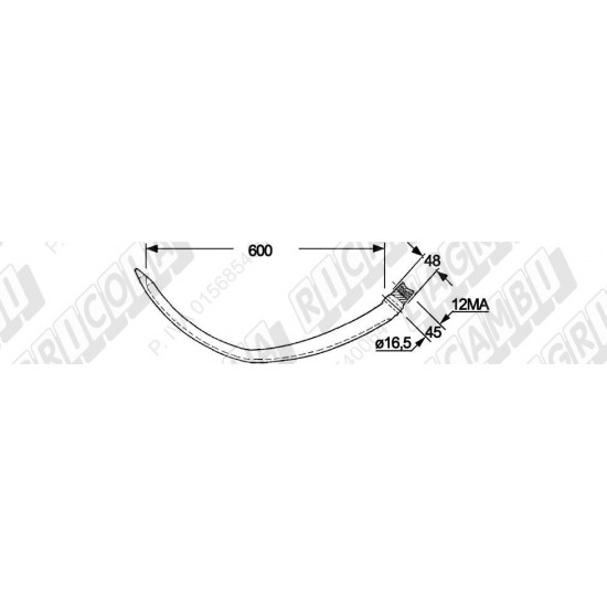 Ac presa balotiera 59.005 NEW HOLLAND 600mm