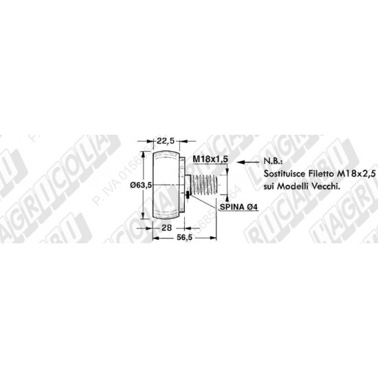 Rola Piston Balotiera Gallignani 58.104 00.70.501 00.70.506