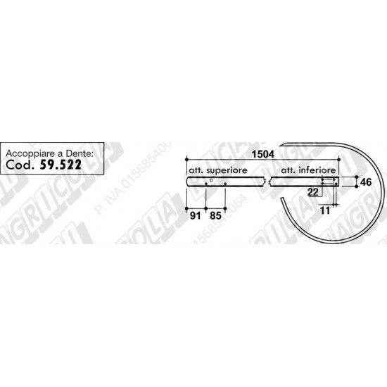 Tabla Pick-Up Balotiera 59.313 WELGER 1504mm