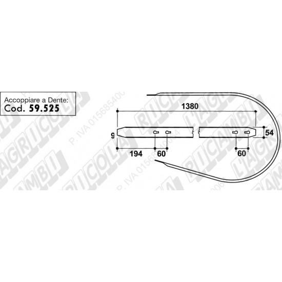 Tabla Pick-Up Balotiera 59.319 MC CORMICK 1380mm