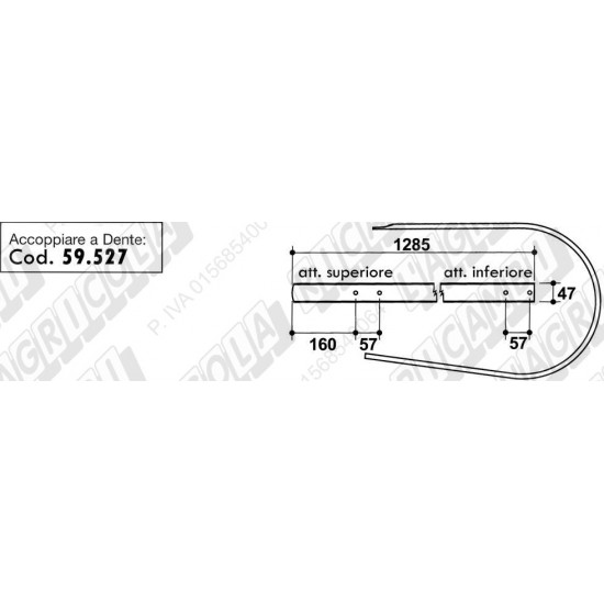 Tabla Pick-Up Balotiera 59.322 JOHN DEERE 1285mm