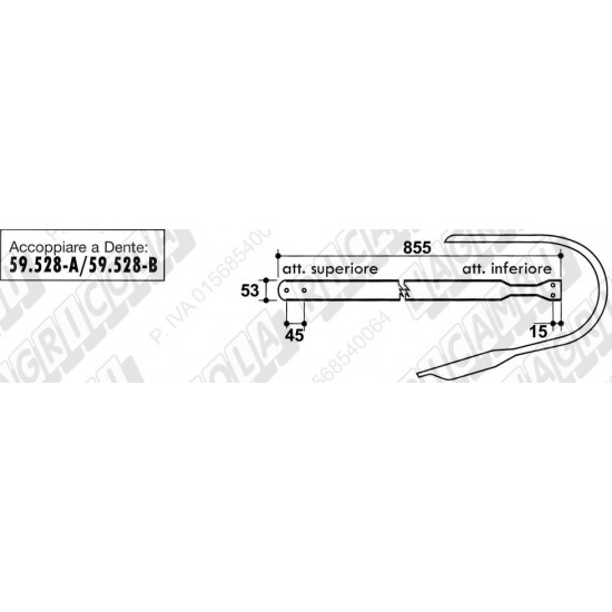 Tabla Pick-Up Balotiera 59.415 JOHN DEERE 855mm