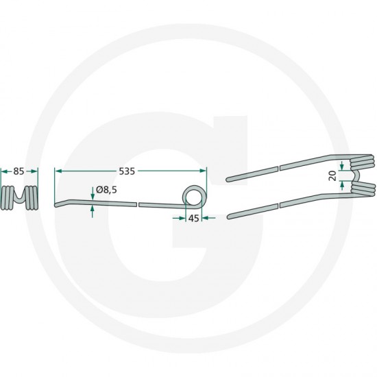 Gheara Elastica Grebla STOLL 85x535x45mm 0.60.68.11 2503-057X 4059139027071 0606810 0292960 5250606811 0606811KR