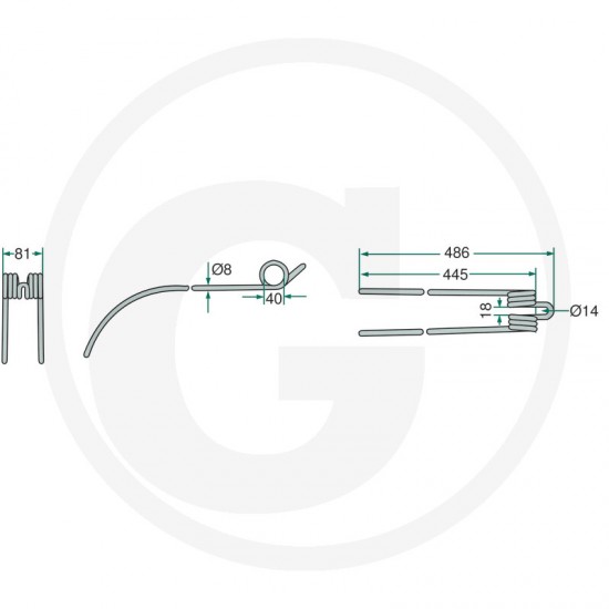 Gheara Elastica Grebla DEUTZ FAHR 81x486x40mm 06580259 1.1036.630.113.00 52506580259 VF0658025986KR