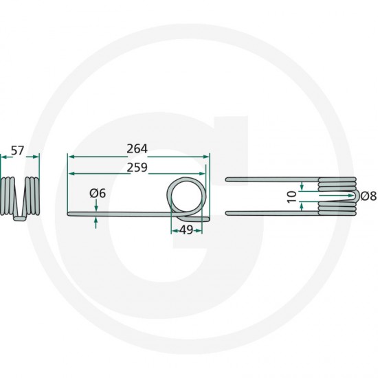 Gheara Elastica Grebla JF STOLL 57x264x49mm 1.433 0397 059139026043 1430397 2130034 52514330397 14330397N