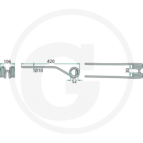Gheara Elastica Grebla SIP 106x420x52mm 153910405 525153910405 