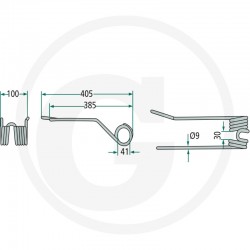 Gheara Elastica Grebla DEUZT FAHR 100x405x41mm 1650.2742 0658.0648 1.1064.030.130-00 4059139027392 52516502742 VF16502742KR