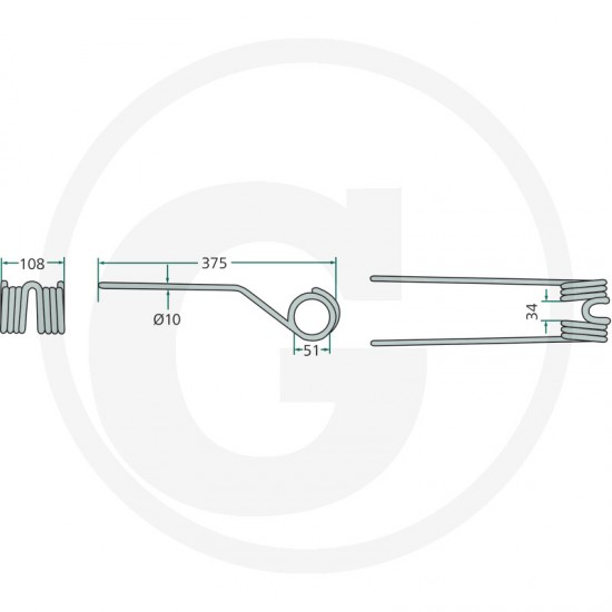 Gheara Elastica Grebla DEUTZ FAHR 108x375x51mm 1650.2744 4059139024889 16502744 0656-5574 52516502744 VF16502744KR