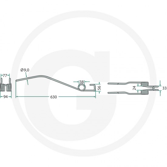 Gheara Elastica Grebla DEUTZ FAHR 94x630x38mm 1650.4331 4059139024902 16504331 52516504331 VF16504331KR