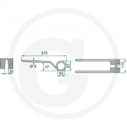 Gheara Elastica Grebla DEUTZ FAHR 110x375x63mm 1660.7564 4059139025107 1660756486 52516607564 VF1660756486KR