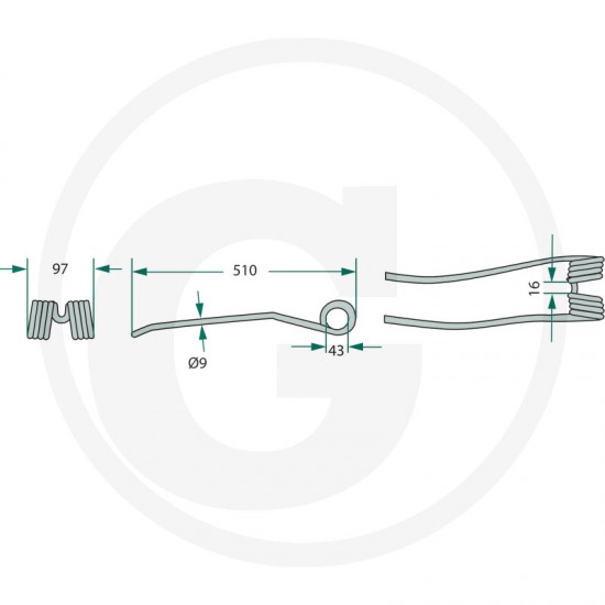 Gheara Elastica Grebla POTTINGER SCHWADKREISEL 97x510x43mm 436.028 436.141 436.022 4059139025466 436141 525436141 436141KR