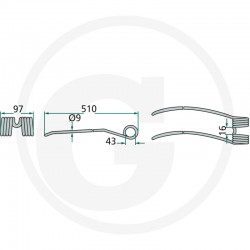 Gheara Elastica Grebla POTTINGER 97x510x43mm 4059139026562 525436142 436142KR