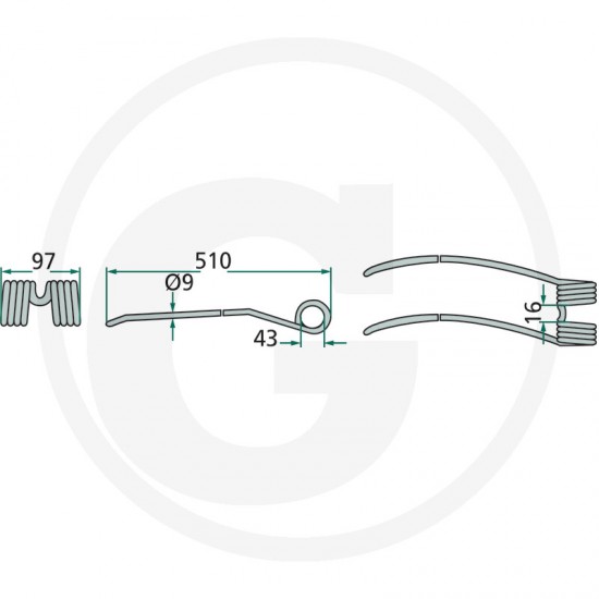 Gheara Elastica Grebla POTTINGER 97x510x43mm 4059139026562 525436142 436142KR