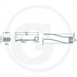 Gheara Elastica Grebla KOMBI POTTINGER 100x460x40mm 00436233 436006 525436233 436006KR