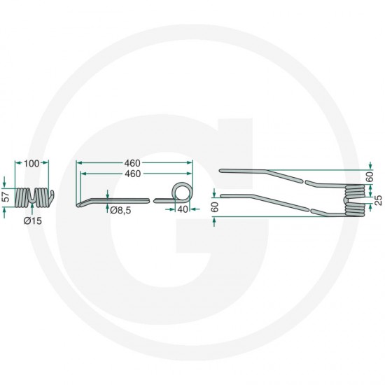 Gheara Elastica Grebla KOMBI POTTINGER 100x460x40mm 00436233 436006 525436233 436006KR