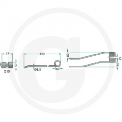 Gheara Elastica Grebla POTTINGER 97x490x40mm 00436234 436007 525436234 436234KR