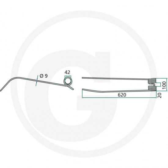 Gheara Elastica Grebla CASE 100x620x42mm F60546 52550010 - AGRIS.RO