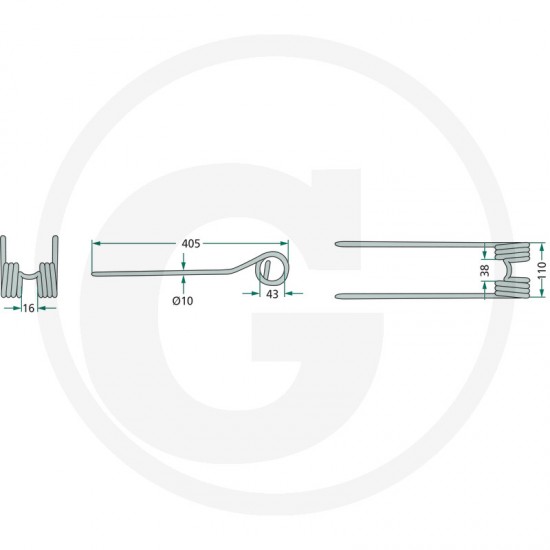 Gheara Elastica Grebla GALFRE 110x405x43mm 67 46 4059139025084 525525001 6746N