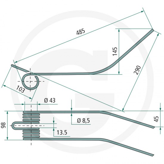 Gheara Elastica Grebla SLAM BORELLO 98x485x43mm 525525139 