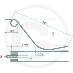 Gheara Elastica Grebla 86x540xmm 525525145 Gheara Elastica Grebla 86x540xmm 525525145
