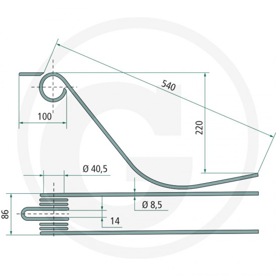 Gheara Elastica Grebla 86x540xmm 525525145 Gheara Elastica Grebla 86x540xmm 525525145