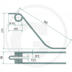 Gheara Elastica Grebla 88x565xmm 525525146 