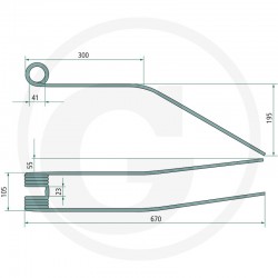 Gheara Elastica Grebla 105x670x41mm 525525150 