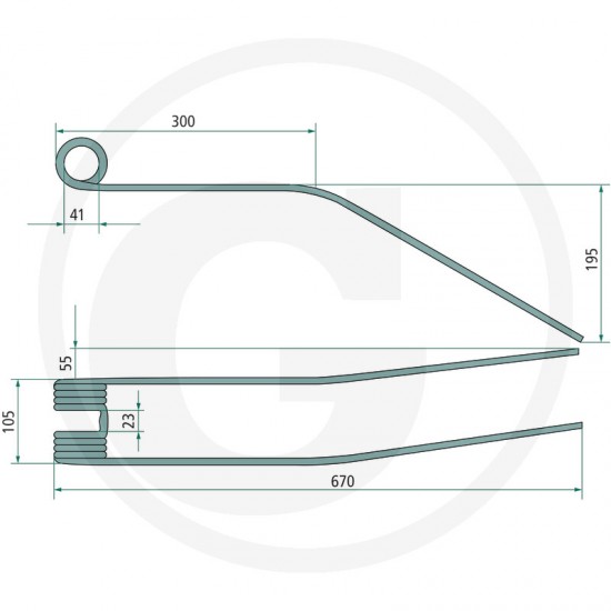 Gheara Elastica Grebla 105x670x41mm 525525150 Gheara Elastica Grebla 105x670x41mm 525525150