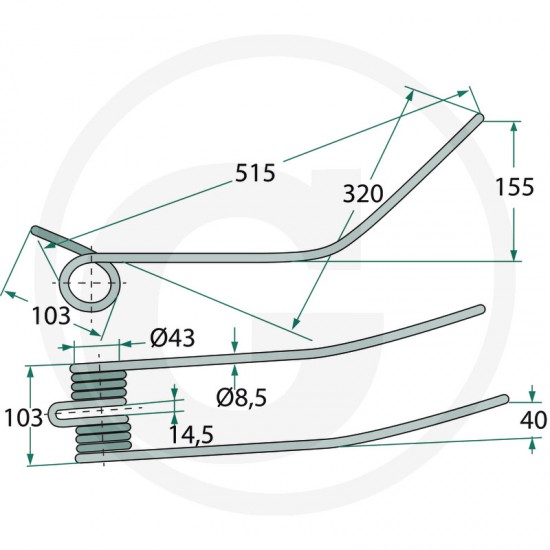 Gheara Elastica Grebla 103x515xmm 525525153 Gheara Elastica Grebla 103x515xmm 525525153