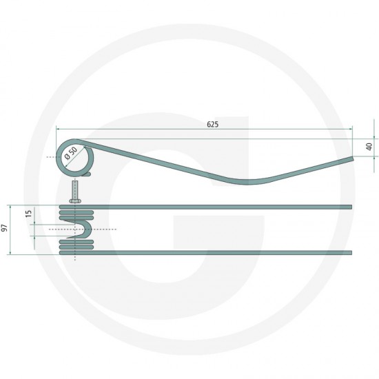 Gheara Elastica Grebla REPOSSI 97x625x50mm 525525158 