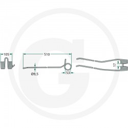 Gheara Elastica Grebla KUHN 105x510x53mm 576.440.10 4059139025763 52557644010 57644010KR