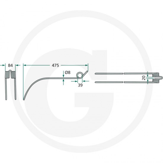 Gheara Elastica Grebla CLAAS 84x475x39mm 902.083.0 4059139026876 9020830 5259020830 0009020830KR