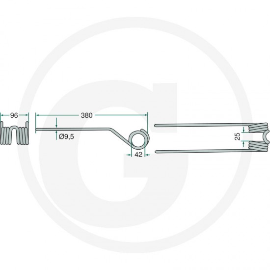 Gheara Elastica Grebla WIRBELWENDER CLAAS 96x380x42mm 902.344.2 4059139024940 5259023442 0009023442KR