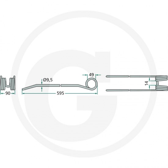 Gheara Elastica Grebla CLAAS 90x595x49mm 955.710.0 4059139026180 5259557100 0009557100KR