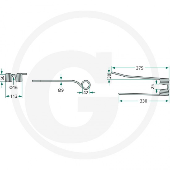 Gheara Elastica Grebla VICOL PZ 113x375x42mm PZ106 4059139024834 525PZ-106 VGPZ106KR