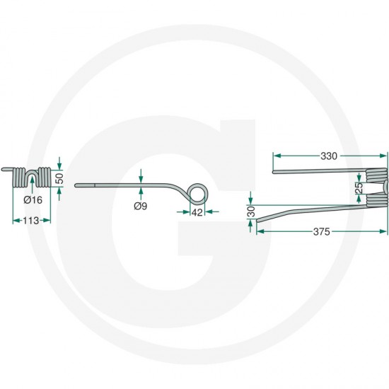 Gheara Elastica Grebla ZETTRECHWENDER STRELA HAYBOB VICON PZ 113x375x42mm PZ107 4059139024803 525PZ-107 VGPZ107KR
