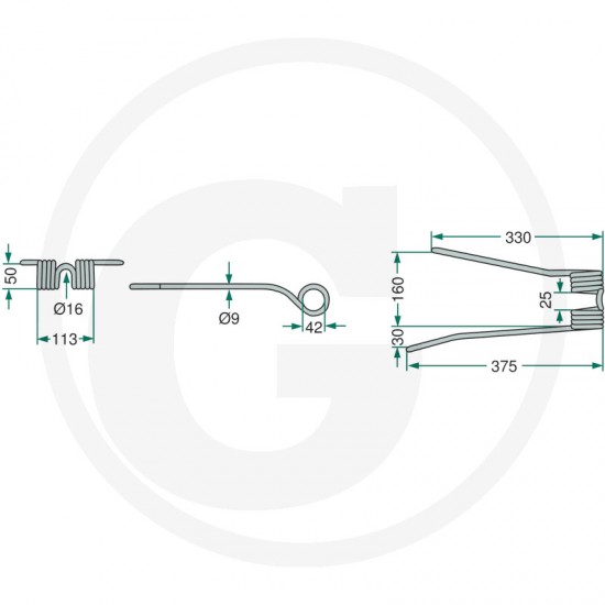 Gheara Elastica Grebla VICOL PZ 113x375x42mm PZ110 4059139025435 525PZ110 VGPZ110KR