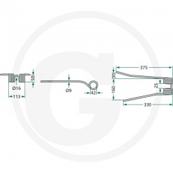 Gheara Elastica Grebla VICOL PZ 113x375x42mm VGPZ111 4059139025527 525PZ-111 VGPZ111KR