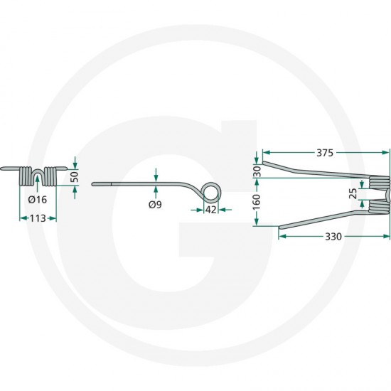 Gheara Elastica Grebla VICOL PZ 113x375x42mm VGPZ111 4059139025527 525PZ-111 VGPZ111KR