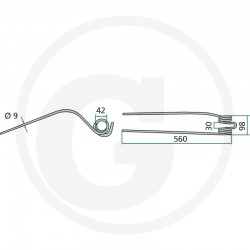 Gheara Elastica Grebla CICORIA 98x560x42mm 3603005 52550011 