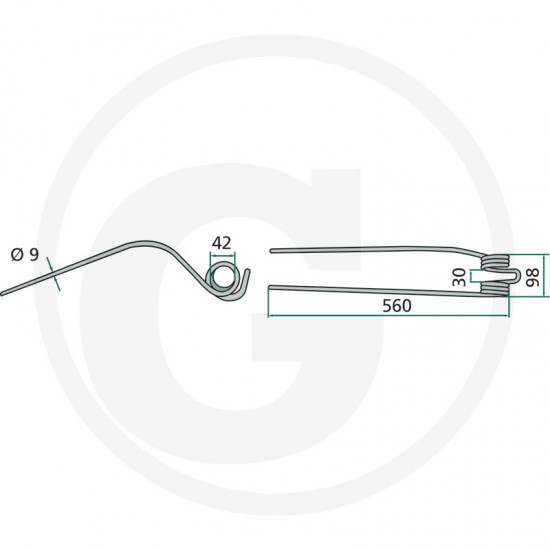 Gheara Elastica Grebla CICORIA 98x560x42mm 3603005 52550011 