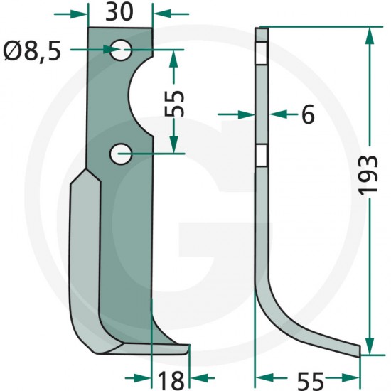 Cutit Freza BCS 180BCS-13L Stanga 59276 Cutit Freza BCS 180BCS-13L Stanga 59276