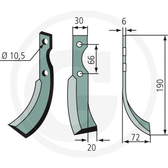 Cutit Freza GRILLO 180GRI-01R Dreapta 63200 Cutit Freza GRILLO 180GRI-01R Dreapta 63200