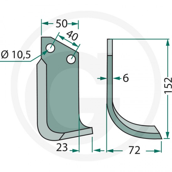 Cutit Freza GRILLO 180GRI-06R Dreapta