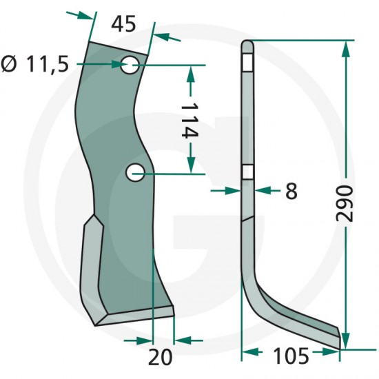 Cutit Freza HOWARD 180HOW-14L Stanga 73000626093V 626093 624398 RB626093
