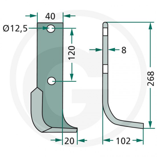 Cutit Freza KRONE 180KRO-01L Stanga 034109.0 034.109.0 RB034109
