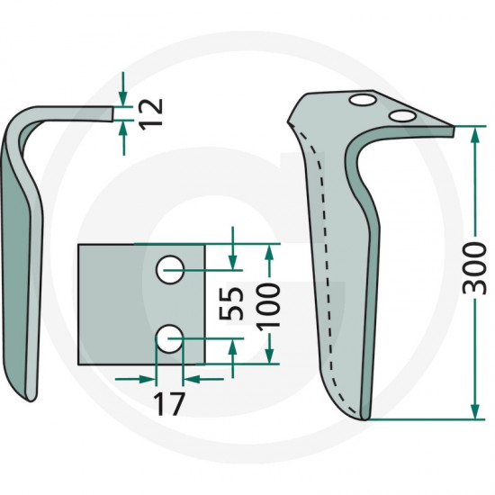 Cutit Grapa Rotativa FRADENT 180RH-FRN-01R Dreapta