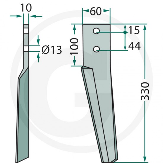 Cutit grapa rotativa DONDI 56030 10100262 Stanga 6226031 KE0322